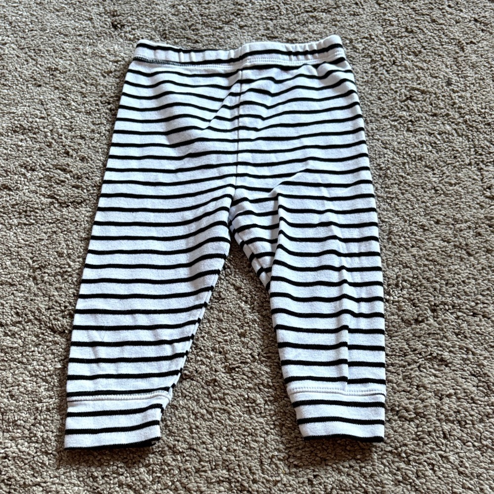 Cloud Island Black and White Striped Baby Leggings